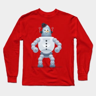 Snowbot, Snowman-Robot Hybrid Long Sleeve T-Shirt